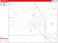 Casa Grande Digital Map Red Line Style